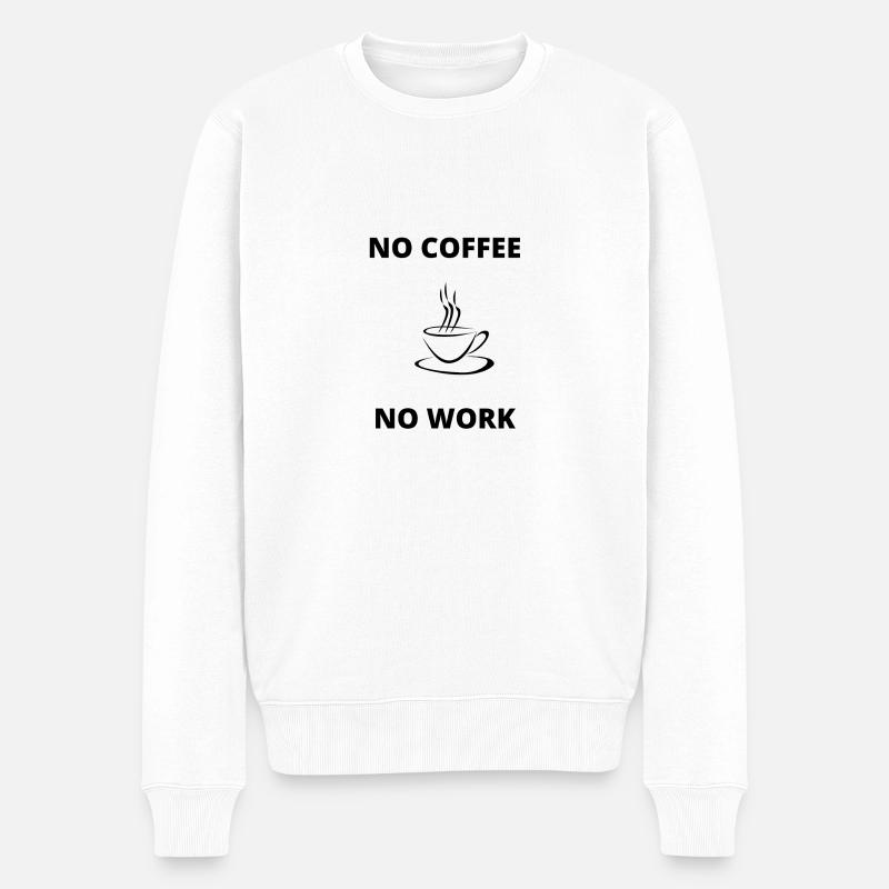 kein Kaffee keine Arbeit - Männer Premium Bio Pullover - Weiß