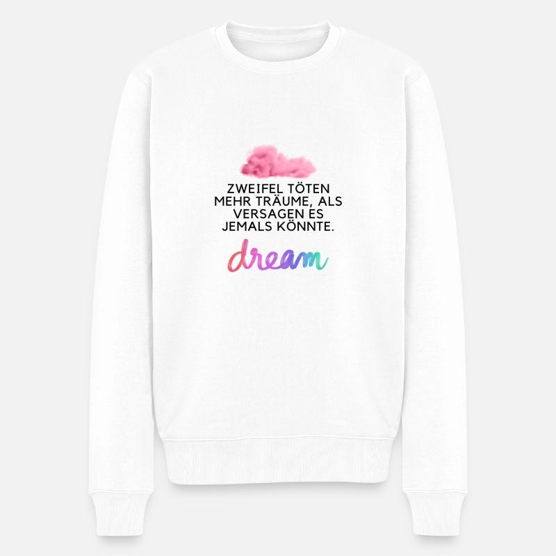 Dream Wolke - Männer Premium Bio Pullover - Weiß