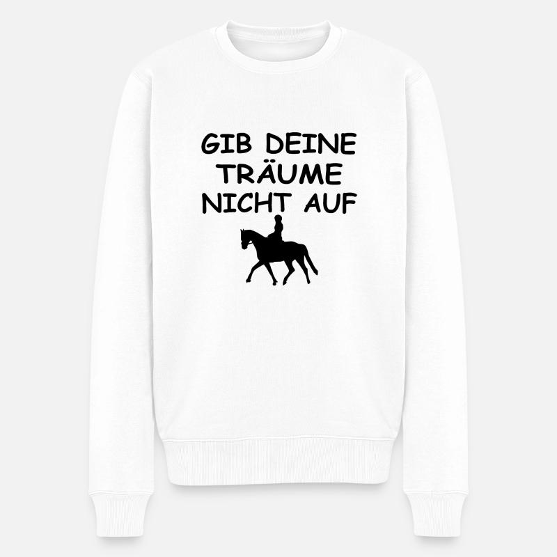 Pferd - Männer Premium Bio Pullover - Weiß