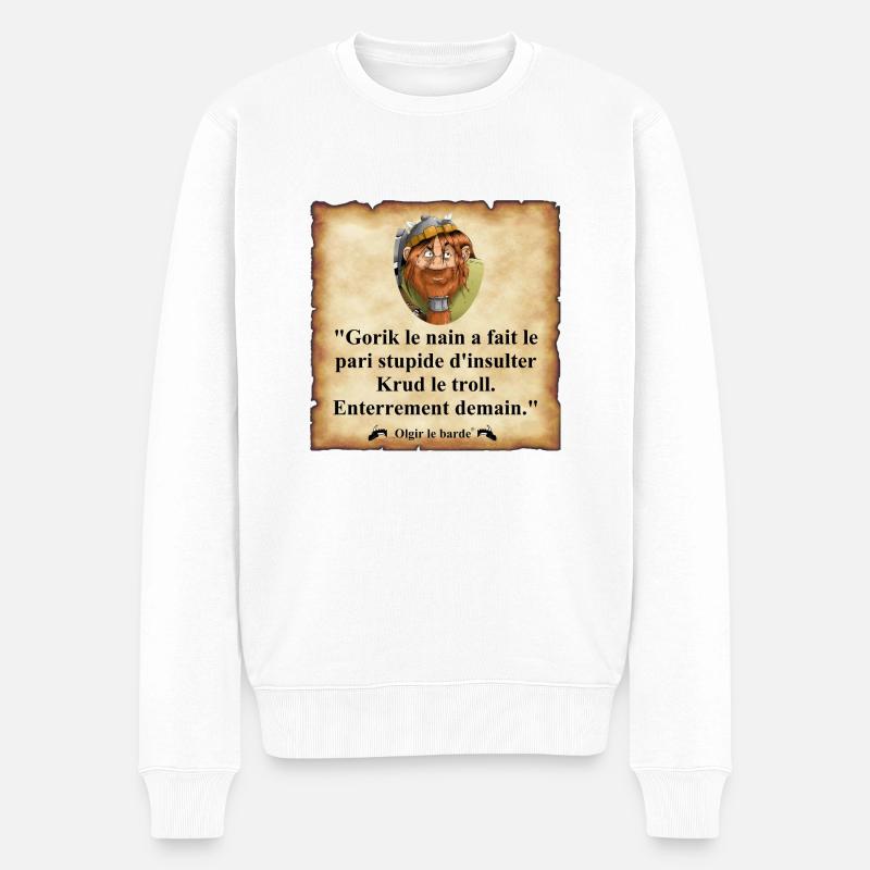 nain pari stupide - Pull Premium bio Homme - blanc