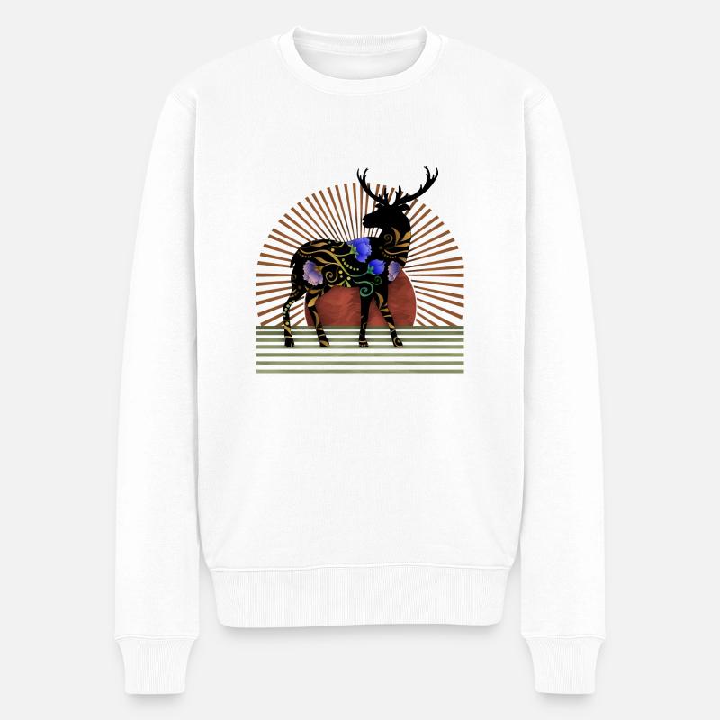 Cerf - Pull Premium bio Homme - blanc