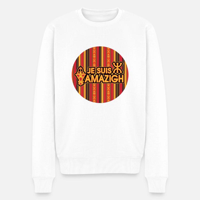 I AM AMAZIGH - KABYLE SCHMUCK - Männer Premium Bio Pullover - Weiß