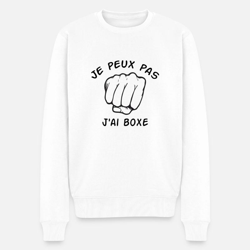 Je peux pas j'ai boxe - Pull Premium bio Homme - blanc