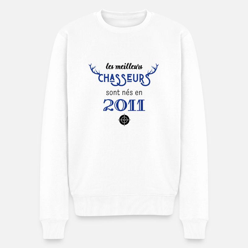 Anniversaire chasseur 2011 - Pull Premium bio Homme - blanc