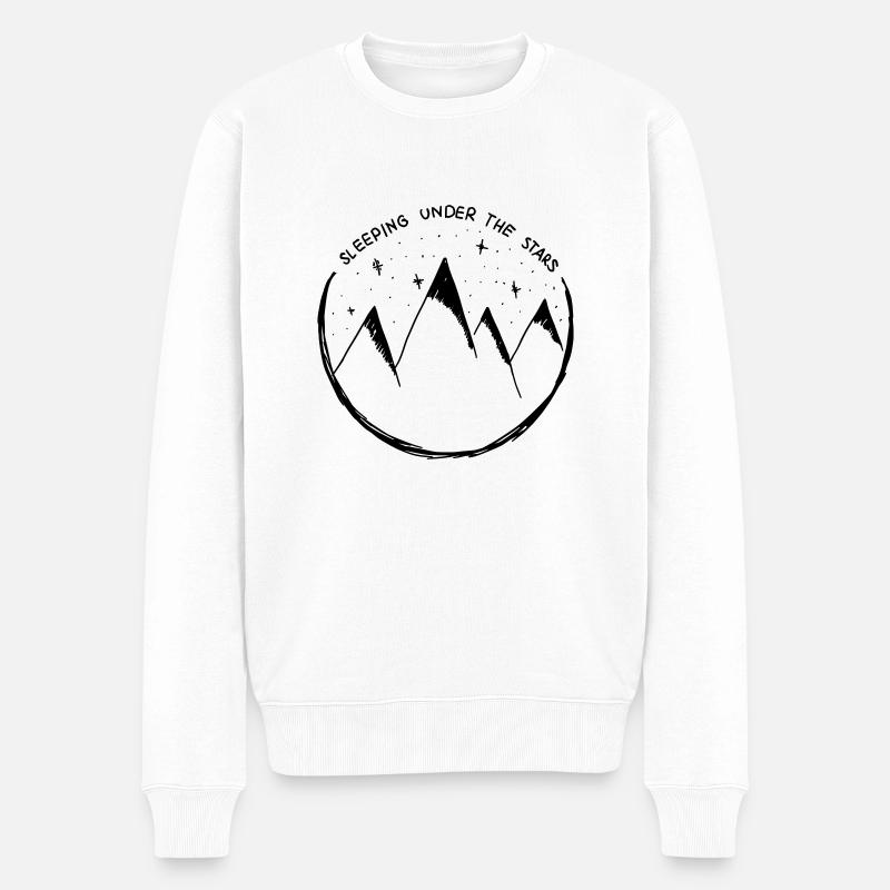 SLEEPING UNDER THE STARS - Männer Premium Bio Pullover - Weiß