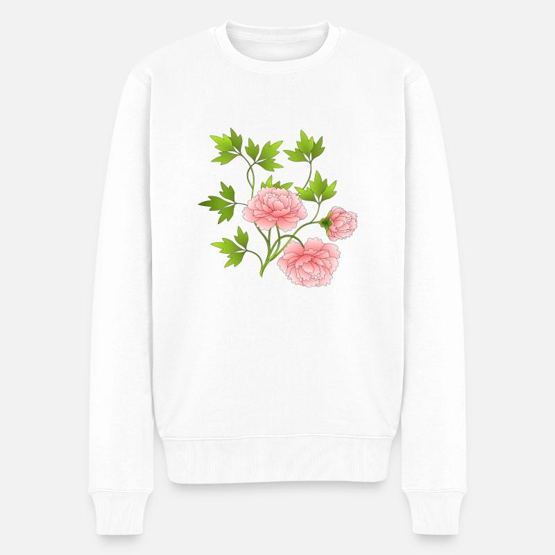 Blumen - Männer Premium Bio Pullover - Weiß