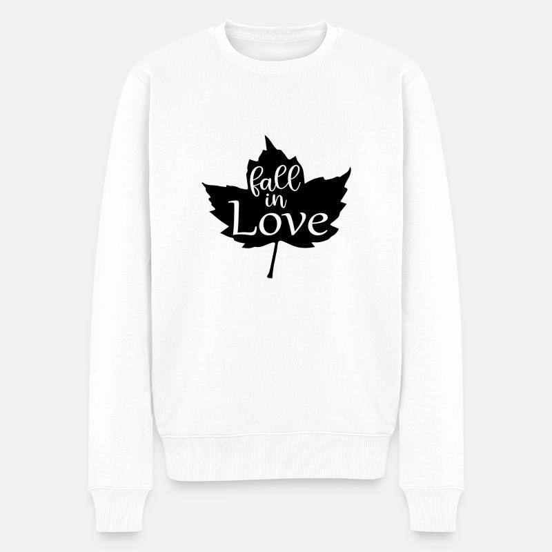 Fall In Love - Männer Premium Bio Pullover - Weiß