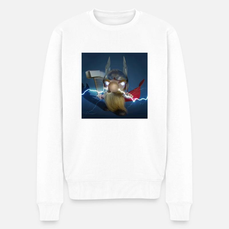 XList Wikingergott Thor - Männer Premium Bio Pullover - Weiß