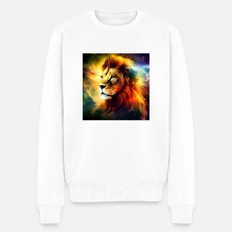 Lion mystique - Pull Premium bio Homme - blanc