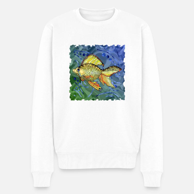 Fisch - Männer Premium Bio Pullover - Weiß