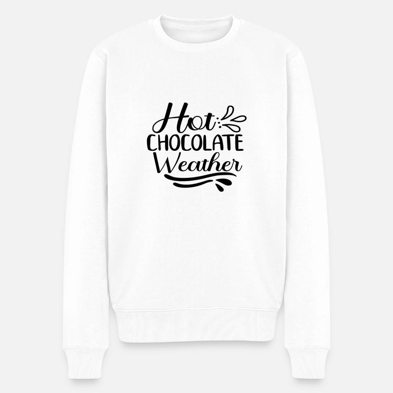 Hot Chocolate Weather - Männer Premium Bio Pullover - Weiß