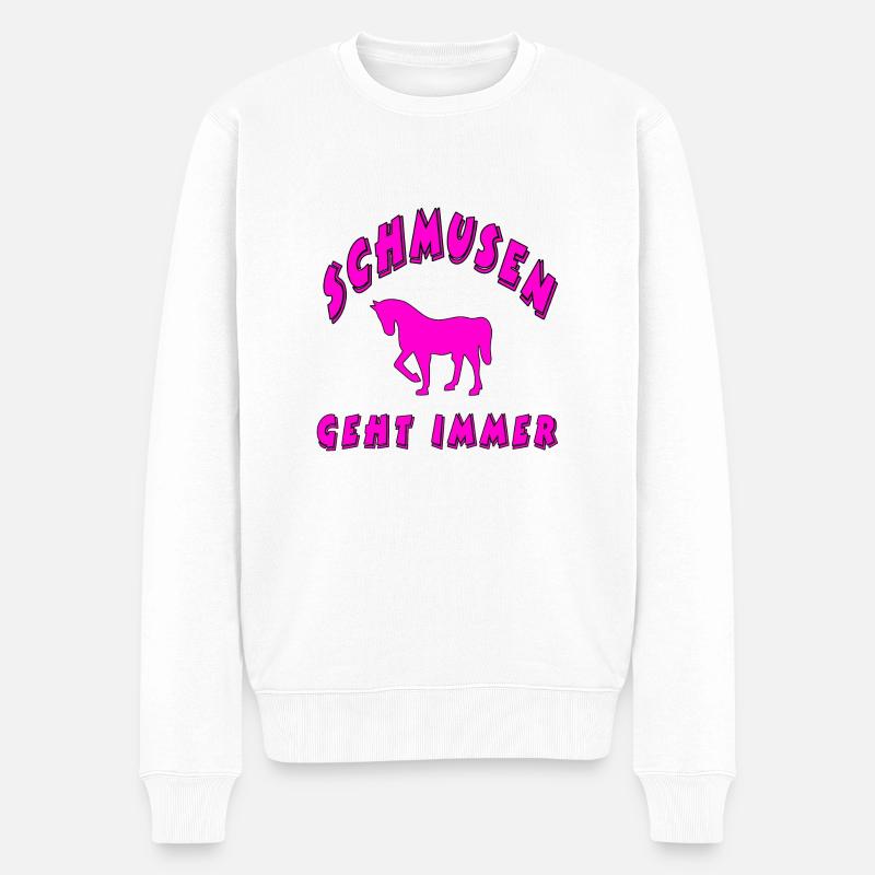 Pferd - Männer Premium Bio Pullover - Weiß