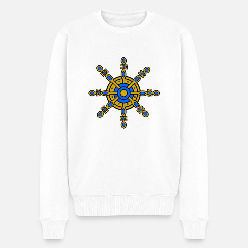 Dharma Rad - Männer Premium Bio Pullover - Weiß
