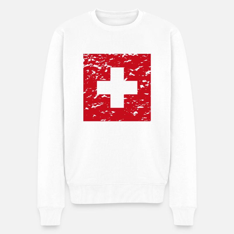 Drapeau de la Suisse - Pull Premium bio Homme - blanc