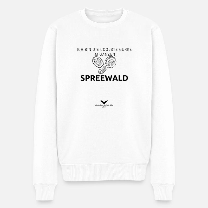 Die coolste Gurke im Spreewald Brandenburg - Männer Premium Bio Pullover - Weiß