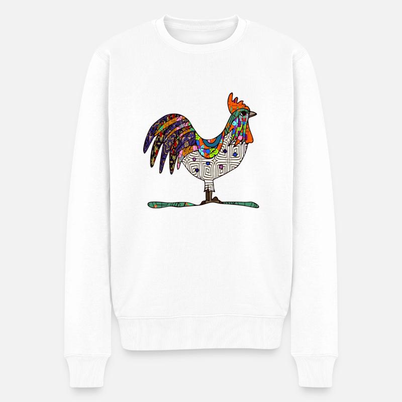 Vogel - Männer Premium Bio Pullover - Weiß