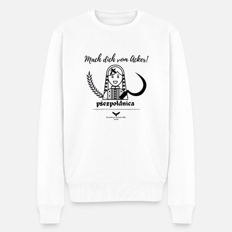 Spreewald Sagen Mittagsfrau - Männer Premium Bio Pullover - Weiß