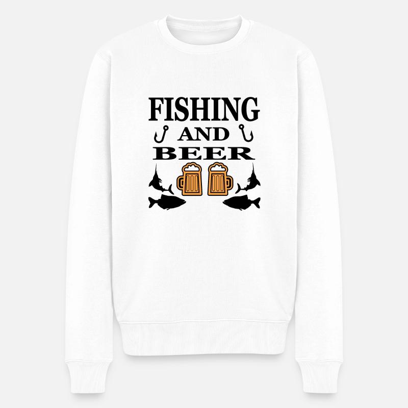 Angeln - Männer Premium Bio Pullover - Weiß