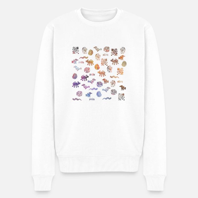 Aztèques Imagens - Pull Premium bio Homme - blanc