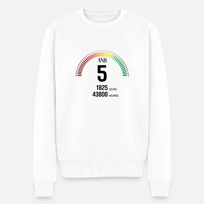 Anniversaire 5 ans Compteur - Pull Premium bio Homme - blanc