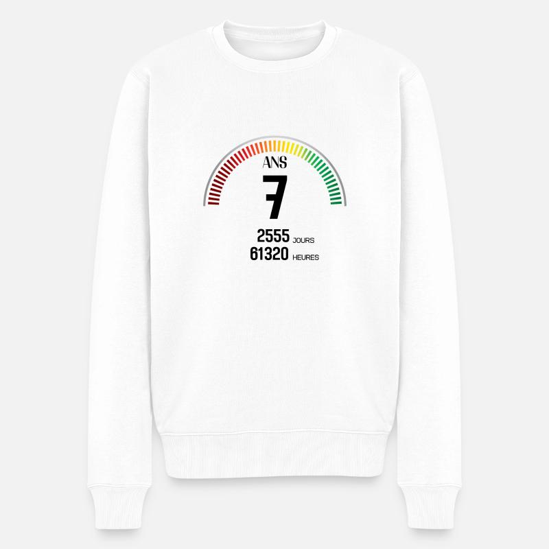 Anniversaire 7 ans Compteur - Pull Premium bio Homme - blanc