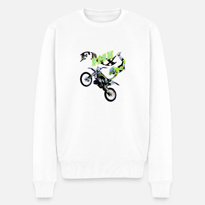 fmx motocross freestyle - Männer Premium Bio Pullover - Weiß