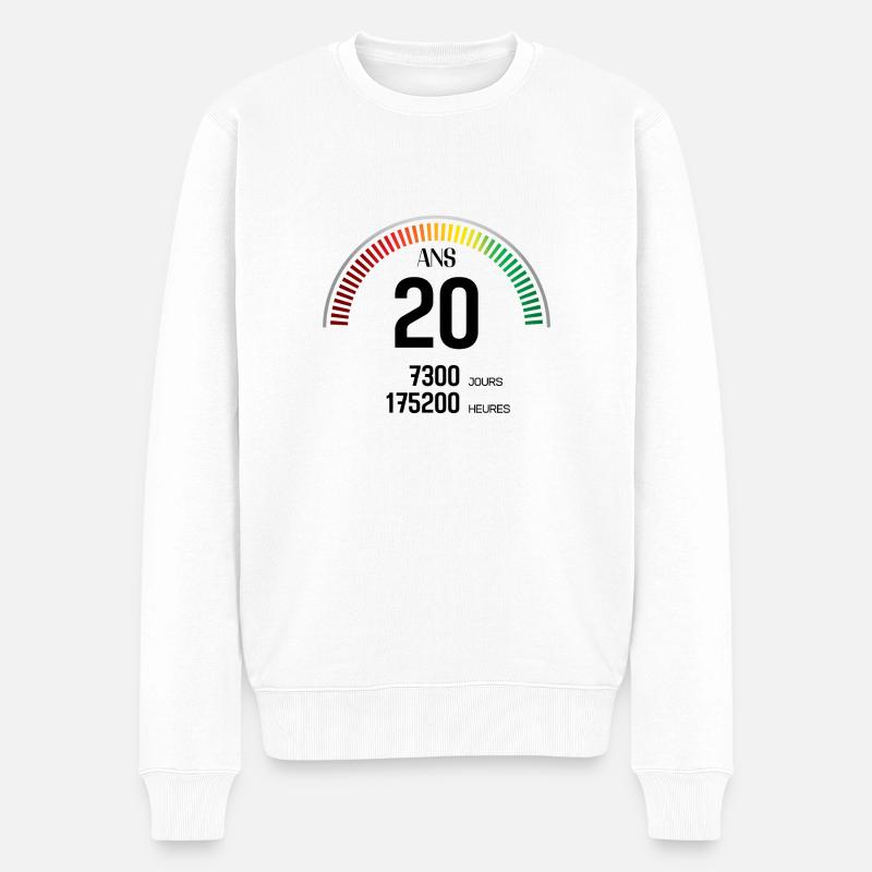 Anniversaire 20 ans Compteur - Pull Premium bio Homme - blanc