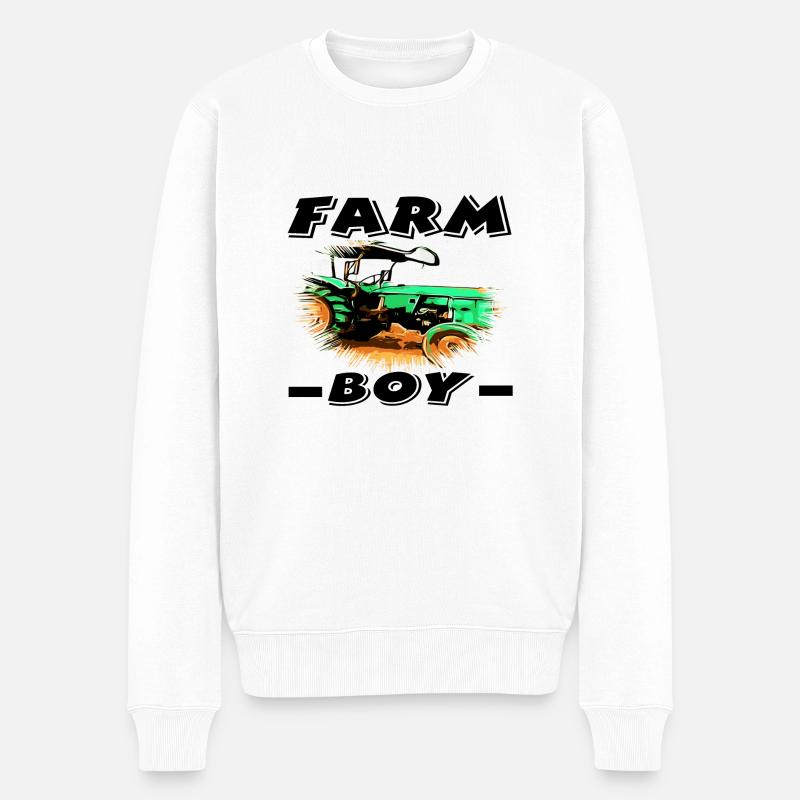 Bauernhof - Männer Premium Bio Pullover - Weiß