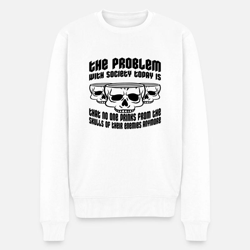 boissons de crânes ennemis - Pull Premium bio Homme - blanc