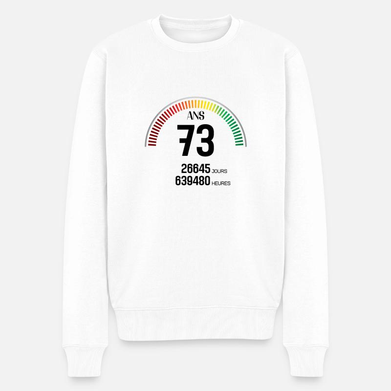 Anniversaire 73 ans Compteur - Pull Premium bio Homme - blanc