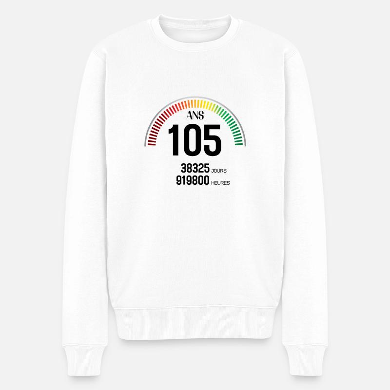 Anniversaire 105 ans Compteur - Pull Premium bio Homme - blanc
