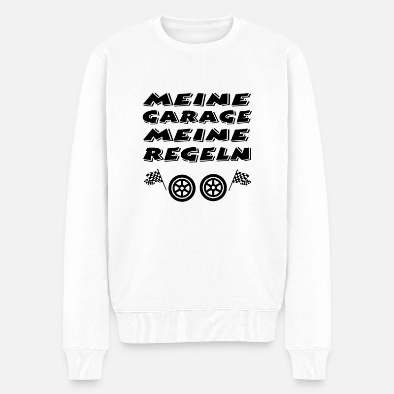 Garage - Männer Premium Bio Pullover - Weiß