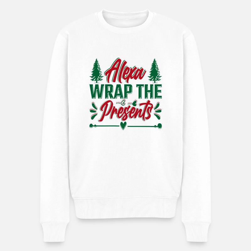 Alexa Wrap the Presents - Männer Premium Bio Pullover - Weiß