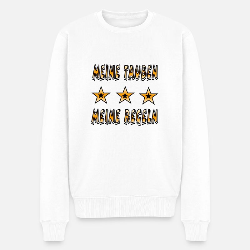 Tauben - Männer Premium Bio Pullover - Weiß