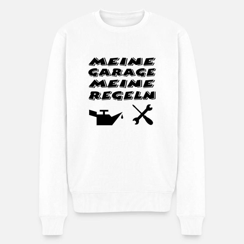 Garage - Männer Premium Bio Pullover - Weiß