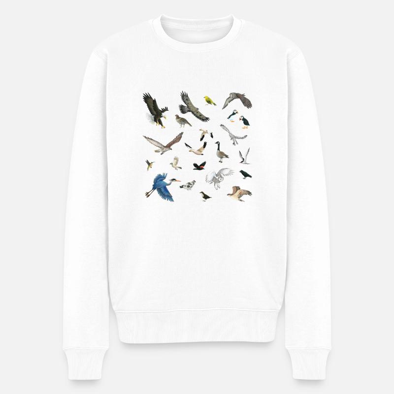 Vögel Kanadas - Männer Premium Bio Pullover - Weiß