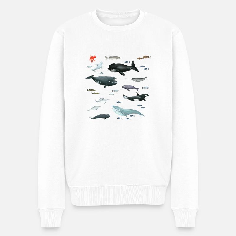 Unterwasserwelt - Männer Premium Bio Pullover - Weiß