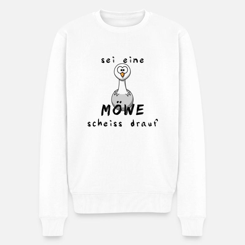 Möwe Nordsee Ostsee Urlaub Moin Strand Vogel Küste - Männer Premium Bio Pullover - Weiß
