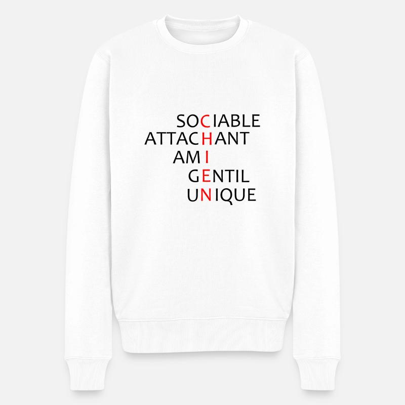 Scrabble Kreuzworträtsel Hund - Männer Premium Bio Pullover - Weiß