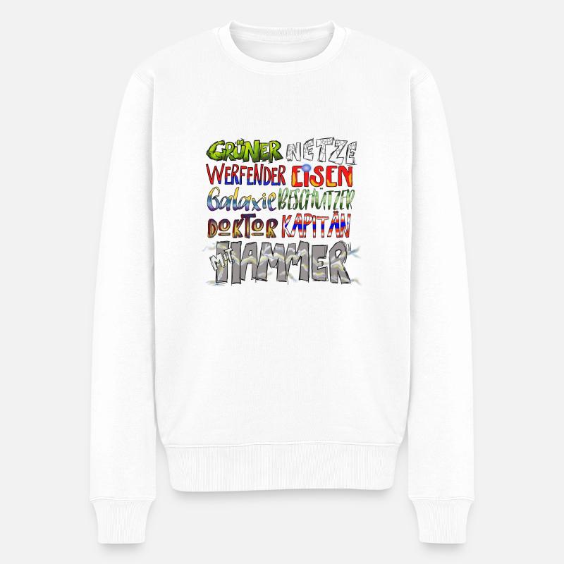 Multihelt - Økologisk premium-sweatshirt til mænd - hvid