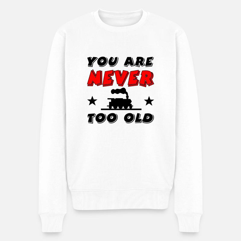 Chemin de fer - Pull Premium bio Homme - blanc