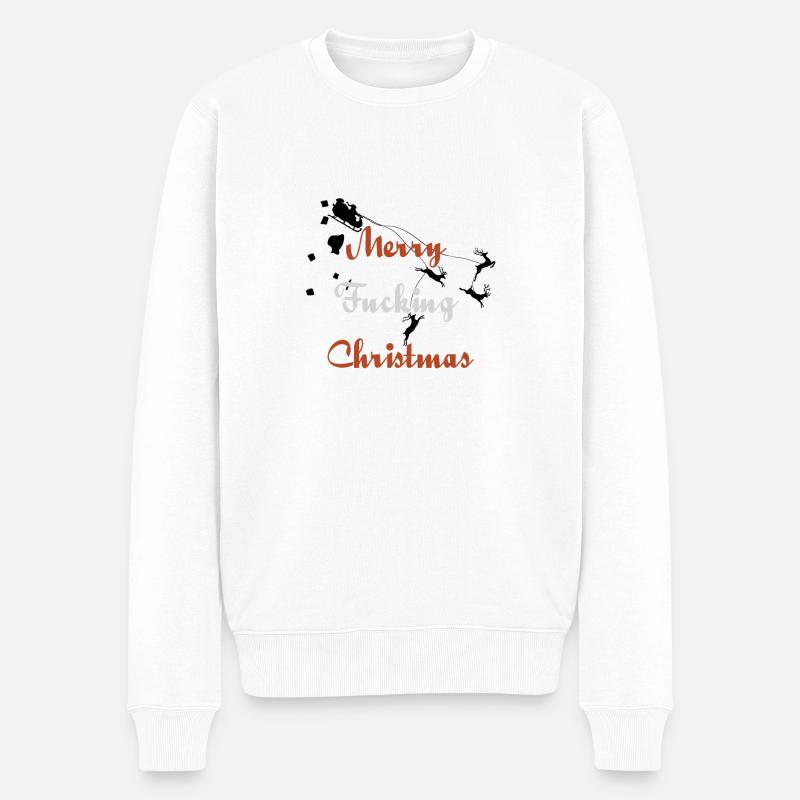 Frohe Weihnachten - Männer Premium Bio Pullover - Weiß