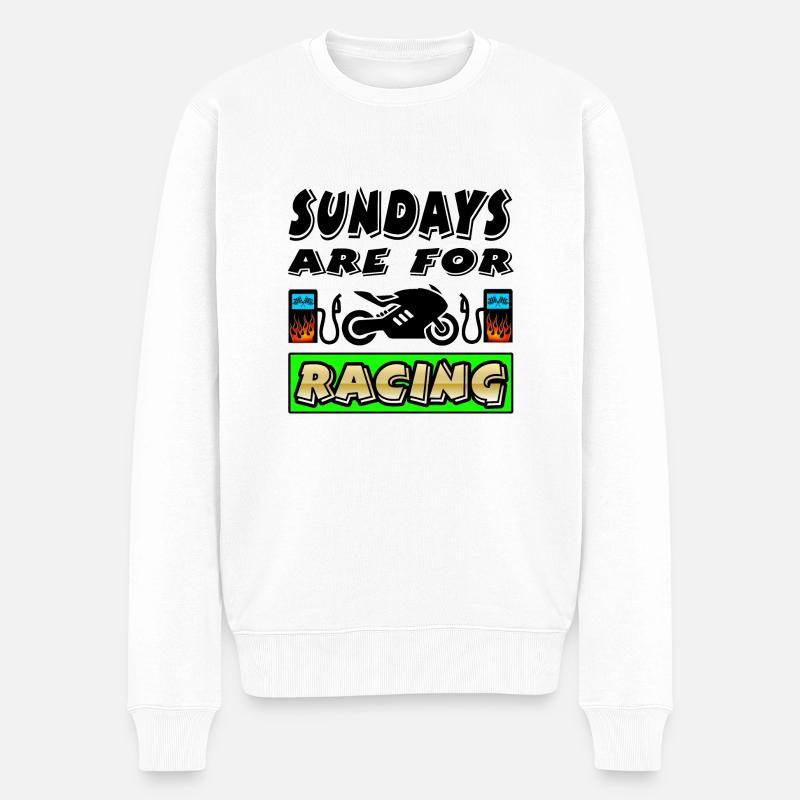 Motorrad - Männer Premium Bio Pullover - Weiß