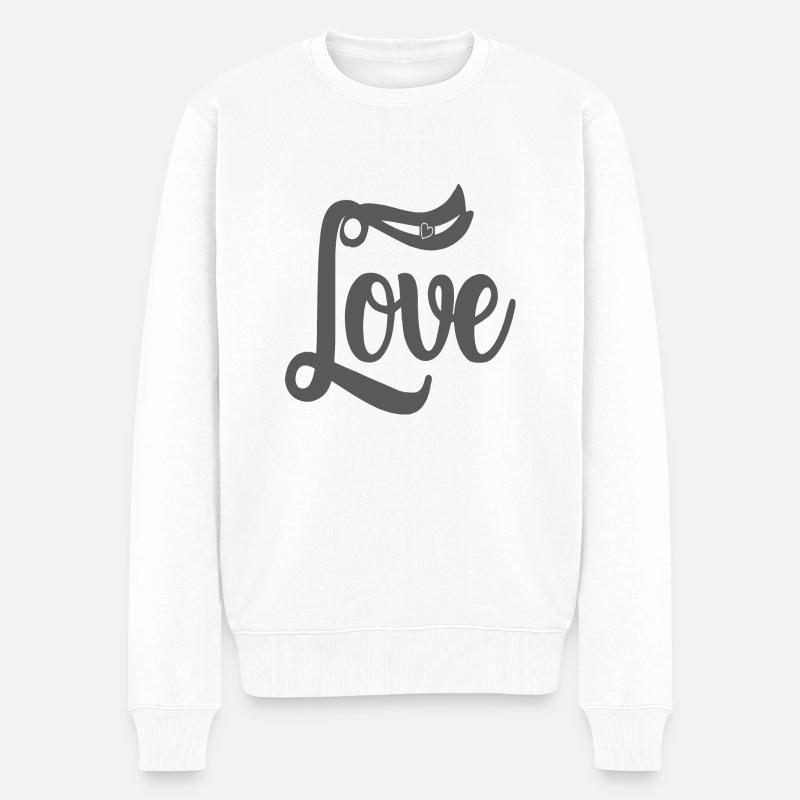 Love - Männer Premium Bio Pullover - Weiß