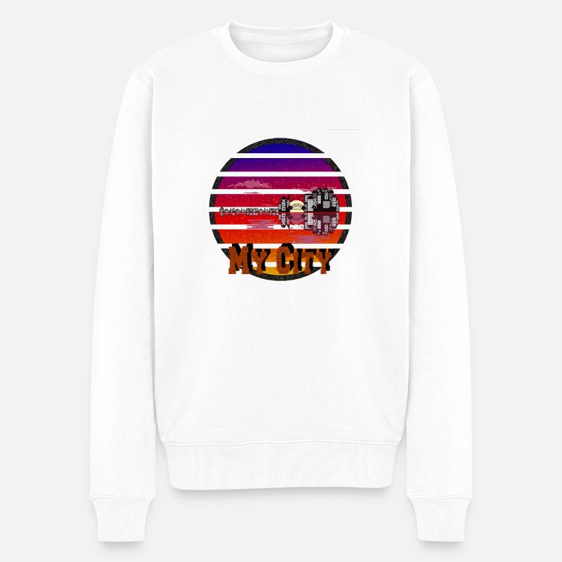 My City - Männer Premium Bio Pullover - Weiß