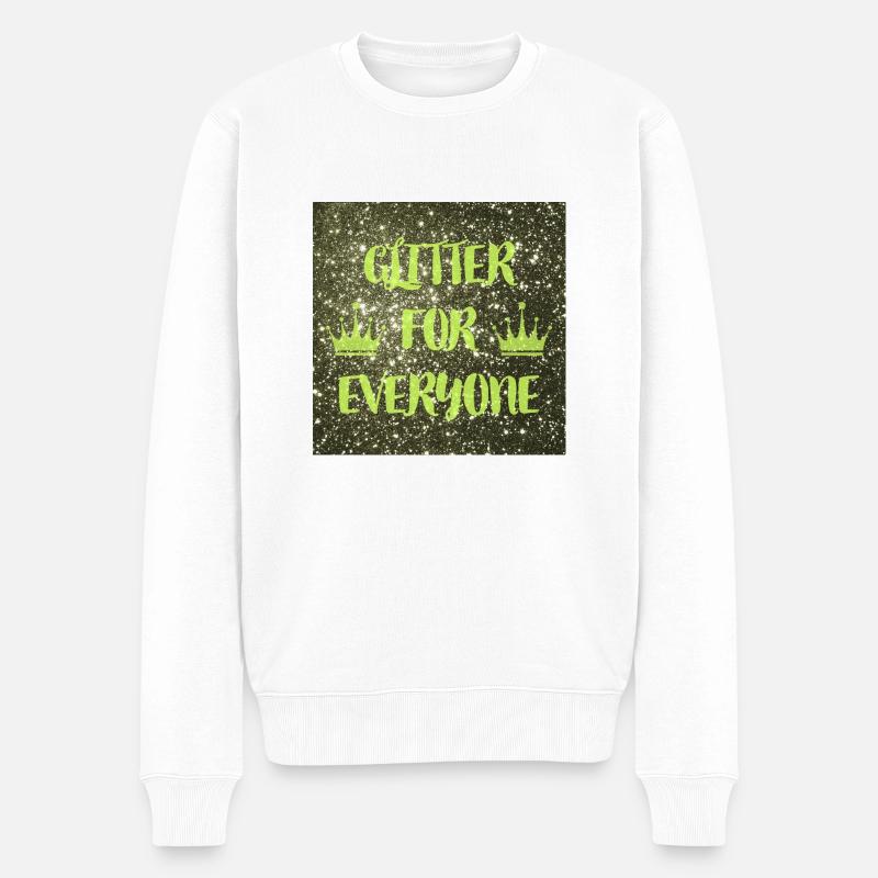 Glitter, Glitzer, Funkeln - Männer Premium Bio Pullover - Weiß
