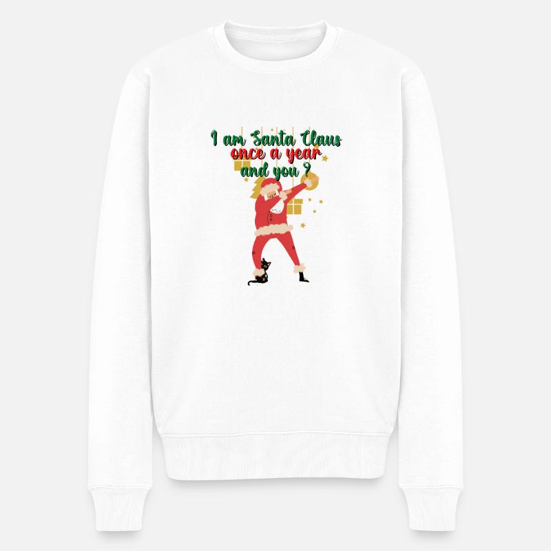 Ich bin der Weihnachtsmann - Männer Premium Bio Pullover - Weiß