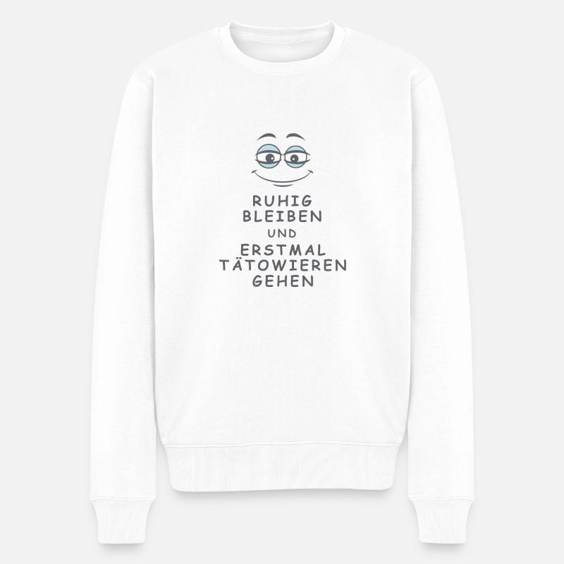 Tätowieren gehen - Männer Premium Bio Pullover - Weiß
