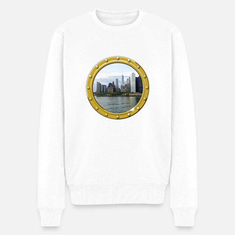 New York-Manhattan - Pull Premium bio Homme - blanc
