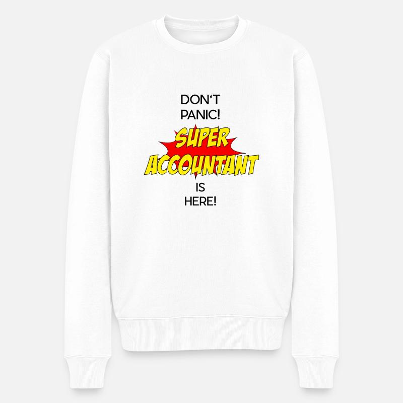 Super Accountant / Super Buchhalter - Männer Premium Bio Pullover - Weiß